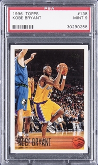 1996 Topps #138 Kobe Bryant Rookie Card - PSA MINT 9